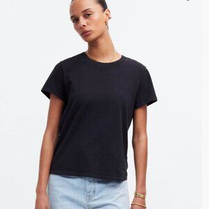 Madewell Premium Standard 01. The Shrunken Tee in Black Size Small NEW